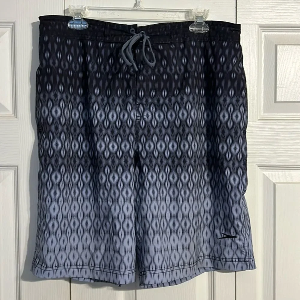 SPEEDO Men's Soft Shell Brushed Microfiber Swim Board Trunks Shorts Large Gray